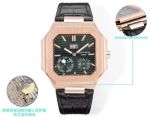 Patek Philippe Cubitus 240ps Movement 45mm Dark Green Dial Calfskin Leather Strap Rose Gold Case Watch